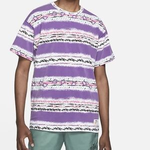 Nike White Tee with Subtle Pastel Accents